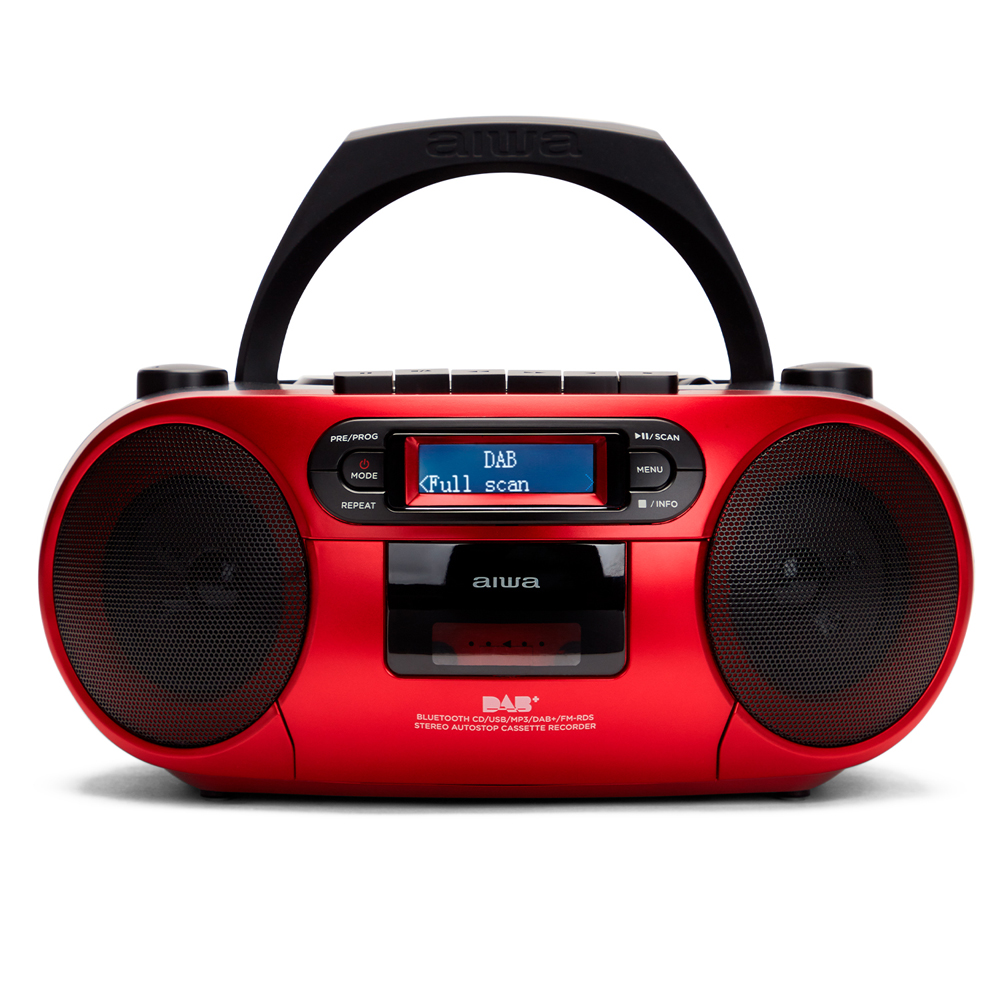 Radio cassette AIWA BBTC-660, CD, MP3, USB, Bluetooth, color Rojo