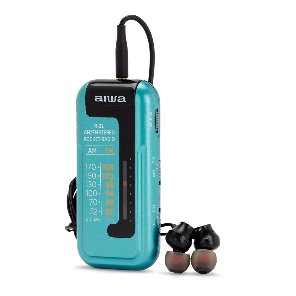 Radio De Bolsillo Aiwa Mini Pocket Radio AmFM R-22 Turquesa