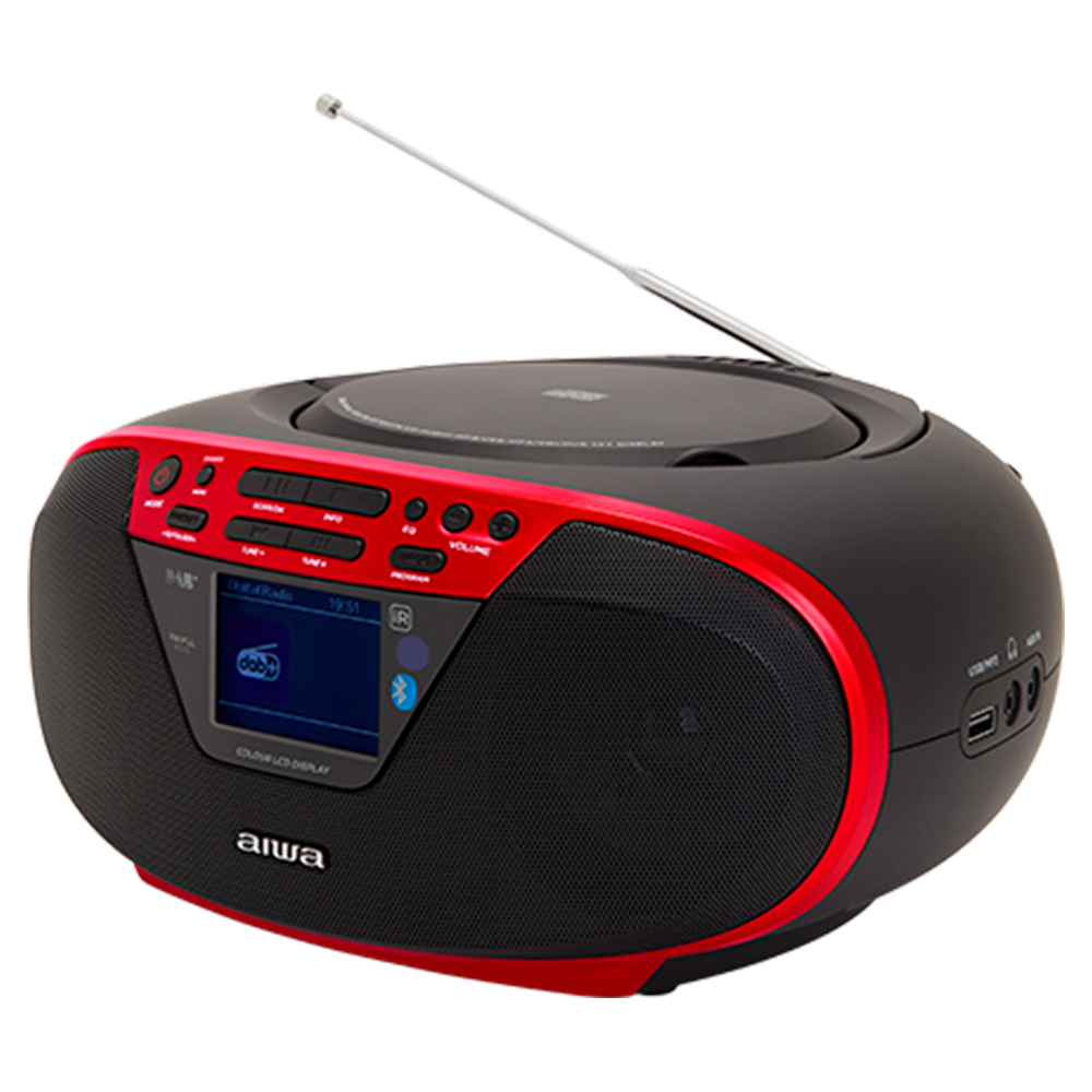 Aiwa Boombox BBTC-550MG Cassette/CD/USB/BT/MP3 Radio Red